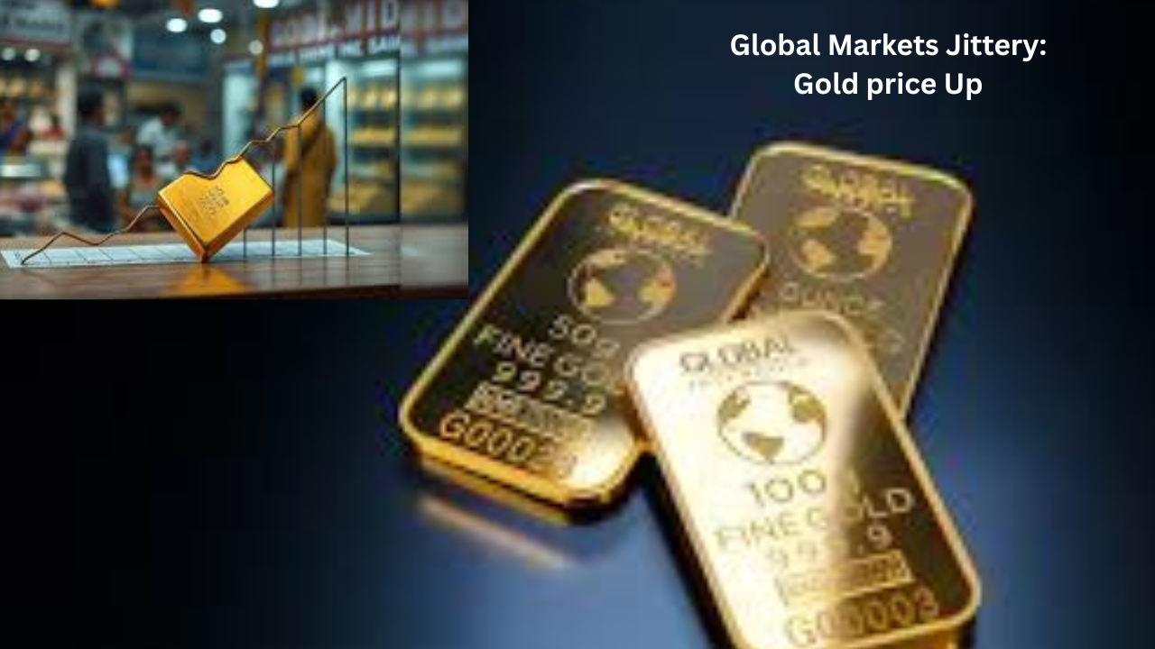 Gold bars stacked in a vault, symbolizing rising global markets uncertainty and gold price up